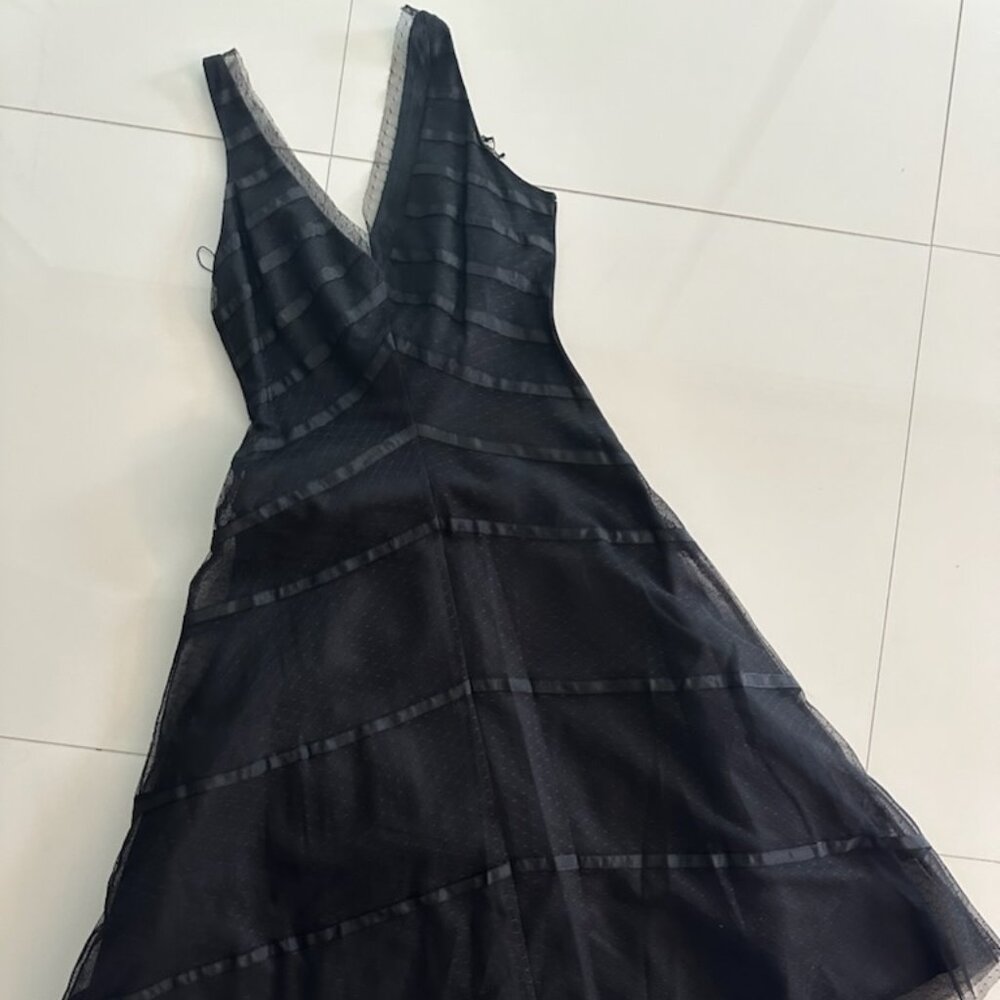 BCBG Black Tulle Layered Dress - Size 2 (Excellent Condition)